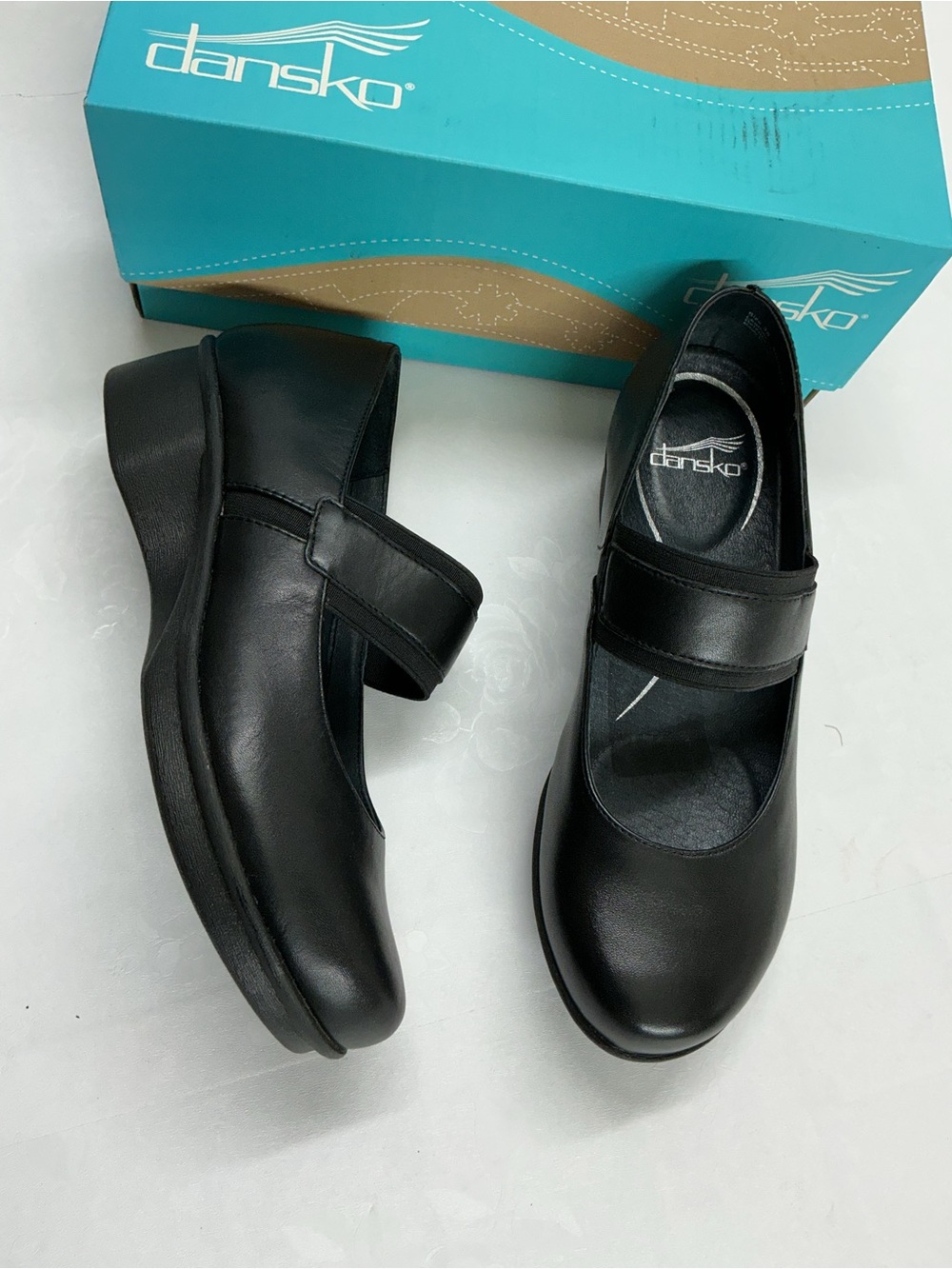 Dansko Black Mary Jane Low Wedge Heel Comfort Shoe - Picture 2 of 6
